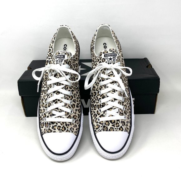 💖MEGA SALE💖Converse Ctas OX Men's Low Top Black White Leopard Canvas 166260F - Picture 7 of 10